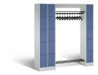 C+P Garderobenfächerschrank Serie 8070 1950 x 2100 x 480 mm lichtgrau fernblau