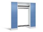 C+P Garderobenfächerschrank Serie 8070 1950 x 1870 x 480 mm lichtgrau fernblau