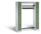 C+P Freistehende Garderobe Serie 8070 abschließbar resedagrün 1430 x 480 x 1950 mm