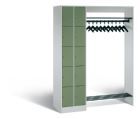 C+P Garderobe Serie 8070 1 Fächerschrank in resedagrün 1410 x 480 x 1950 mm