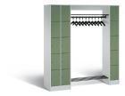 C+P Garderobefächerschrank Serie 8070 1950 x 2100 x 480 mm lichtgrau resedagrün