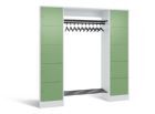 C+P Garderobenfächerschrank Serie 8070 1950 x 1870 x 480 mm lichtgrau resedagrün