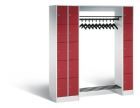C+P Garderobefächerschrank Serie 8070 1950 x 2100 x 480 mm lichtgrau rubinrot