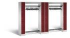 C+P Garderobefächerschrank Serie 8070 1950 x 2840 x 480 mm lichtgrau rubinrot