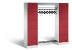 C+P Garderobenfächerschrank Serie 8070 1950 x 1870 x 480 mm lichtgrau rubinrot