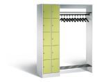 C+P Garderobe Serie 8070 links mit Fächerschrank in viridingrün 1410 x 480 x 1950 mm