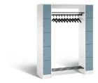 C+P Garderobenfächerschrank Serie 8070 1950 x 1430 x 480 mm weiß horizontblau
