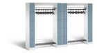 C+P Garderobefächerschrank Serie 8070 1950 x 2840 x 480 mm weiß horizontblau