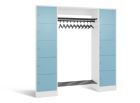 C+P Garderobefächerschrank Serie 8070 1950 x 1870 x 480 mm weiß horizontblau