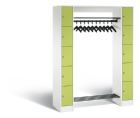 C+P Garderobenfächerschrank Serie 8070 1950 x 1430 x 480 mm weiß viridingrün