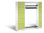 C+P Garderobefächerschrank Serie 8070 1950 x 2100 x 480 mm weiß viridingrün