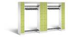 C+P Garderobefächerschrank Serie 8070 1950 x 2840 x 480 mm weiß viridingrün