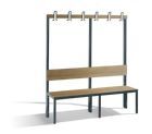 C+P Garderobenbank einseitig für Feuchtraum HPL Eiche Sereno 1500 x 407 x 1650 mm