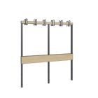 C+P Garderobenbank für Feuchträume schwarzgrau HPL Eiche 1500 x 750 x 1650 mm