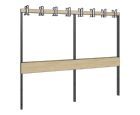 C+P Garderobenbank für Feuchtraum schwarzgrau HPL Eiche 1960 x 750 x 1650 mm