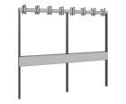 C+P Garderobenbank für Feuchtraum schwarzgrau HPL grau 1960 x 750 x 1650 mm