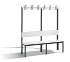 C+P Garderobenbank einseitig für Feuchtraum HPL weiß 1500 x 407 x 1650 mm
