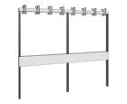 C+P Garderobenbank 2 seitig für Feuchtraum schwarzgrau HPL weiß 1960 x 750 x 1650 mm