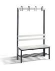 C+P Umkleidebank mit 4 Füßen schwarzgrau lichtgrau 1000 x 400 x 1650 mm