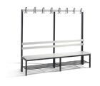 C+P Garderobenbank bis 750 kg schwarzgrau lichtgrau 1960 x 400 x 1650 mm