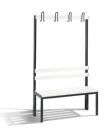 C+P Garderobenbank mit Sitzbank schwarzgrau reinweiß 1000 x 400 x 1650 mm