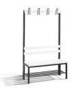 C+P Garderobenbank mit 4 Füßen schwarzgrau reinweiß 1000 x 400 x 1650 mm