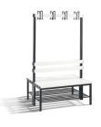 C+P Garderobenbank 2 seitig Kunststofflatten in reinweiß 1000 x 750 x 1650 mm