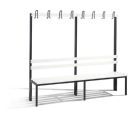 C+P Garderobenbank mit Rückenlehne reinweiß 1960 x 400 x 1650 mm