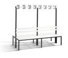 C+P Garderobenbank 2-seitig 1650 x 1960 x 750 mm schwarzgrau reinweiß