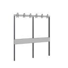 C+P Garderobenteil für Umkleidebank schwarzgrau grau 1500 x 1650 mm