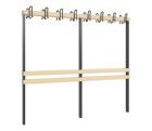 C+P Garderobenteil Basic als Zwischenelement schwarzgrau 1960 x 750 x 1650 mm