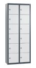 C+P Kleingefachschrank 12 schmale Fächer dunkelgrau hellgrau 460 x 200 x 1130 mm