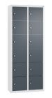 C+P Kleingefachschrank schmale 12 schmale Fächer grau anthrazit 460 x 200 x 1130 mm