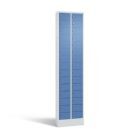 C+P Kleingefachschrank Serie 8170 30 Fächer 1950 x 460 x 200 mm lichtgrau fernblau