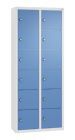 C+P Kleingefachschrank 12 schmale Fächer grau fernblau 460 x 200 x 1130 mm