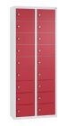 C+P Kleingefachschrank 18 Fächer 1130 x 460 x 200 mm lichtgrau rubinrot