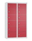 C+P Kleingefachschrank 12 kleine Fächer rubinrot weiß 460 x 200 x 770 mm