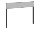 C+P Rückenlehne 1-seitig Feuchtraum H 796x  B 1000 mm schwarzgrau HPL grau