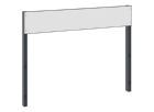 C+P Rückenlehne 1-seitig Feuchtraum H 796 x B 1000 mm schwarzgrau HPL weiß