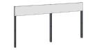 C+P Rückenlehne für Umkleidebank schwarzgrau HPL weiß 1500 x 796 mm