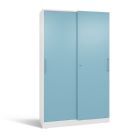 C+P Schiebetürenschrank Asisto 1980 x 1200 x 435 mm weiß horizontblau