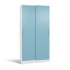 C+P Schiebetürenschrank Asisto 1980 x 1000 x 435 mm weiß horizontblau