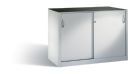 C+P Schiebetürenschrank aus Stahl Acurado 2000 lichtgrau 1600 x 500 x 1000 mm