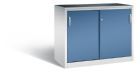 C+P Schiebetürenschrank Acurado mit Acrylglaseinsatz fernblau 1200 x 600 x 1000 mm