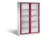 C+P Werkzeug Schiebetürenschrank Acurado 2000 H 1950 mm lichtgrau rubinrot