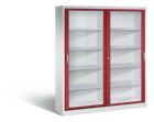 C+P Schiebetürenschrank Acurado 2000 1950 x 1600 x 400 mm lichtgrau rubinrot