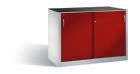 C+P Schiebetürenschrank Acurado mit Mitteltrennwand rubinrot 1600 x 500 x 1000 mm