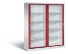 C+P Schiebetürenschrank Acurado 2000 1950 x 1600 x 500 mm lichtgrau rubinrot