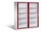 C+P Schiebetürenschrank Acurado 2000 1950 x 1600 x 600 mm lichtgrau rubinrot