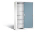 C+P Schiebetürenschrank Acurado 2000 1950 x 1200 x 500 mm weiß horizontblau